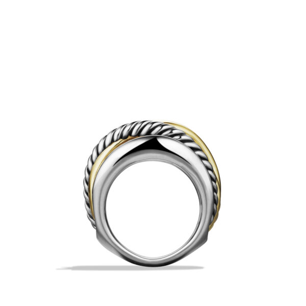 Petite Buckle Ring in Sterling Silver with 18K Yellow Gold, 2mm - Image 4