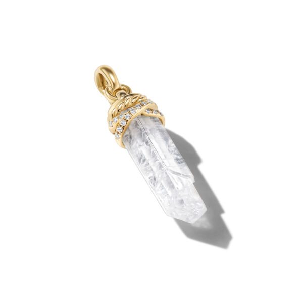 Albion Pendant in 18K Yellow Gold with Hampton Blue Topaz and Diamonds, 11mm - Image 2
