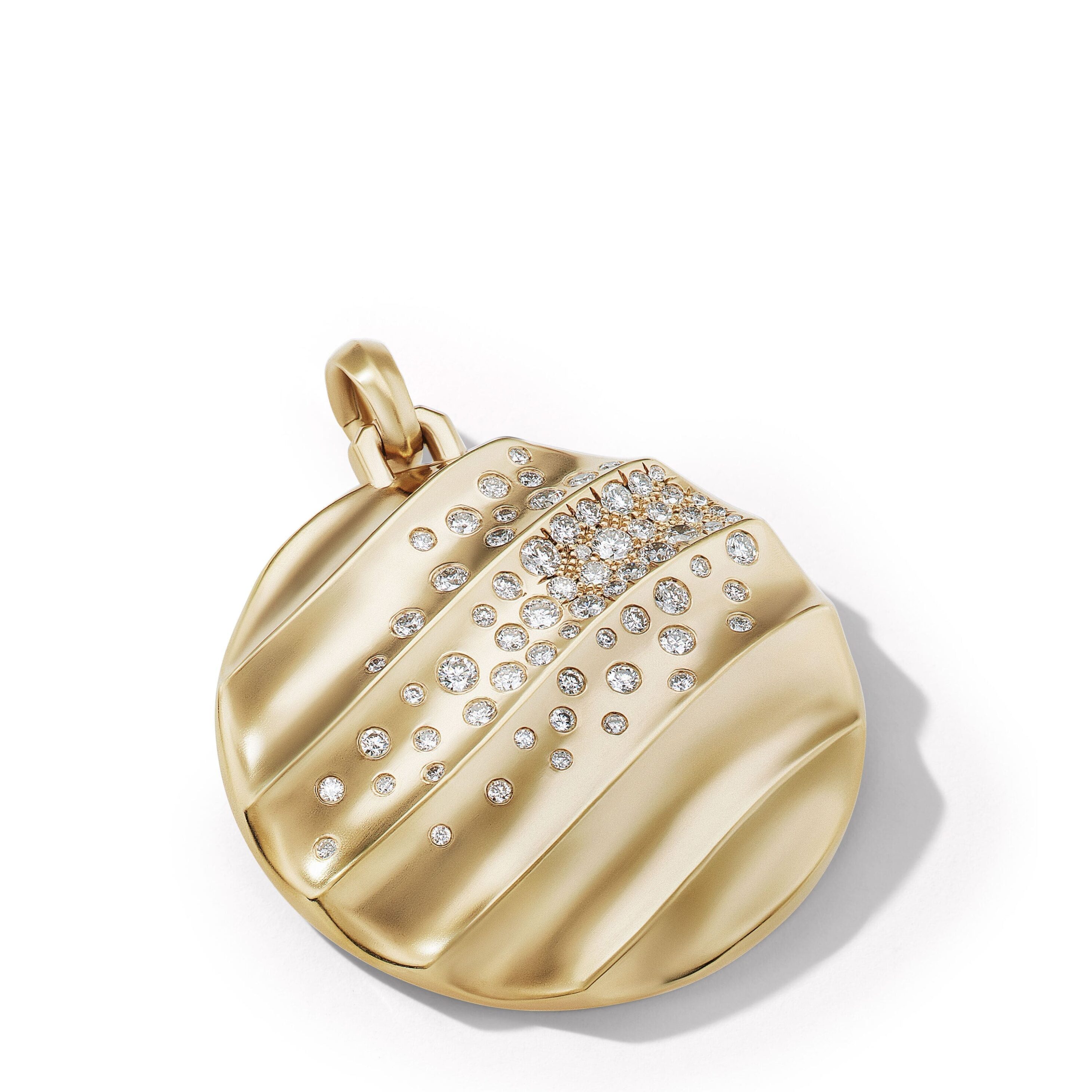 Albion Pendant in 18K Yellow Gold with Citrine and Diamonds, 11mm