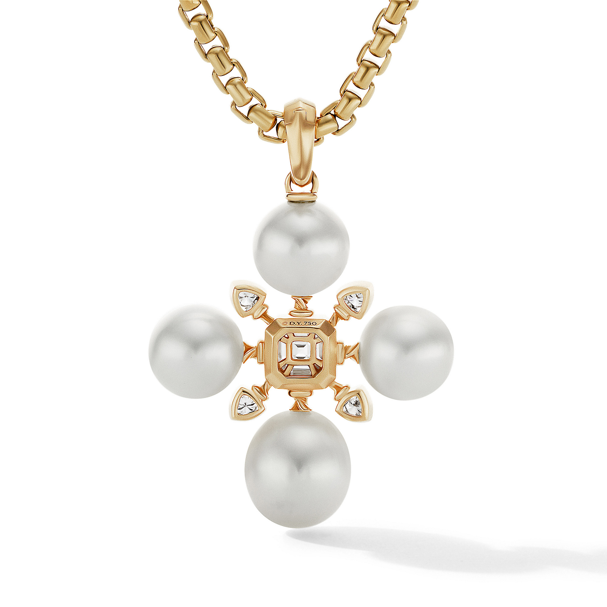 Albion Pendant in 18K Yellow Gold with Citrine and Diamonds, 15mm
