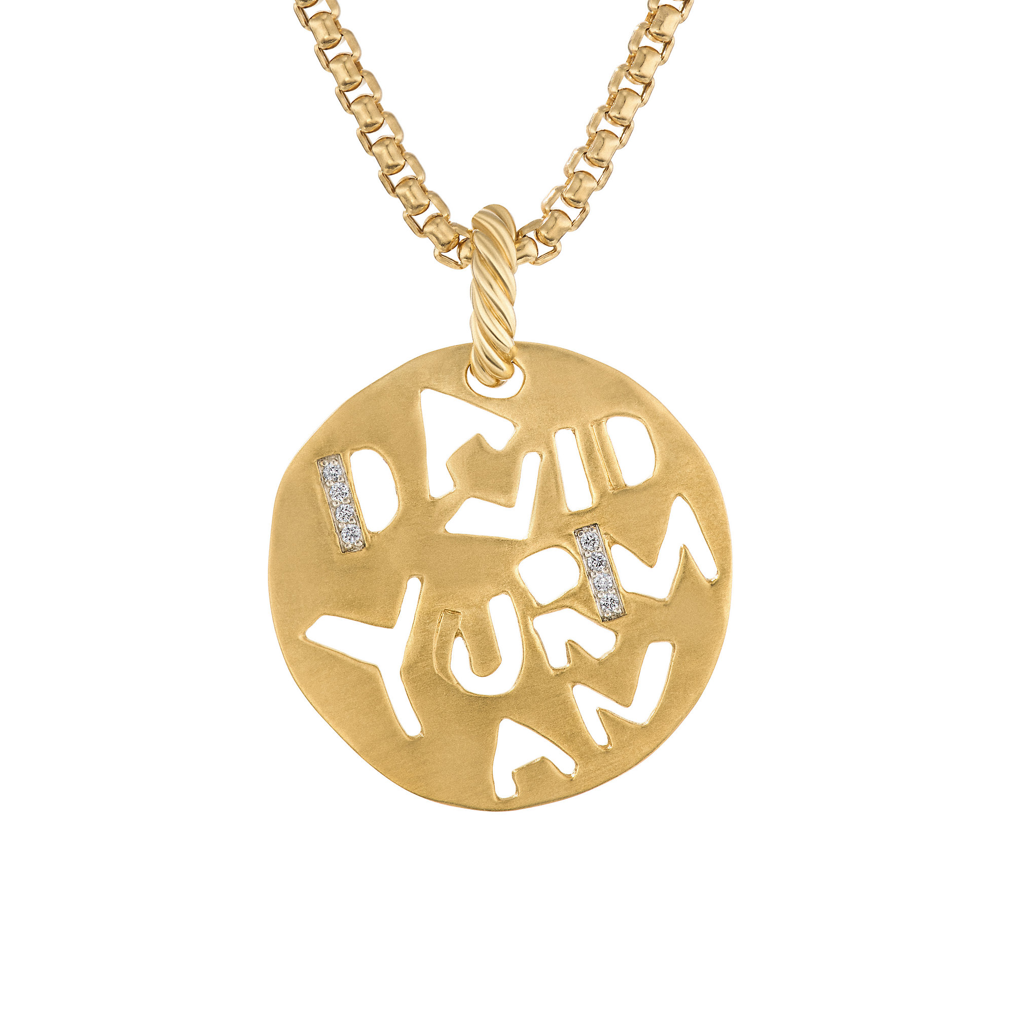 Snake Amulet in 18K Yellow Gold with Diamonds, 18.8mm