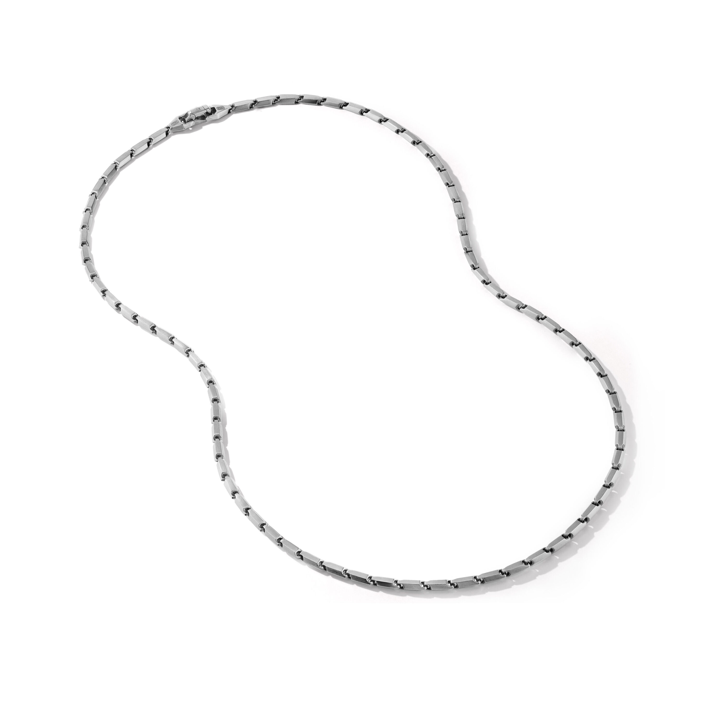 Faceted Link Necklace in Sterling Silver
