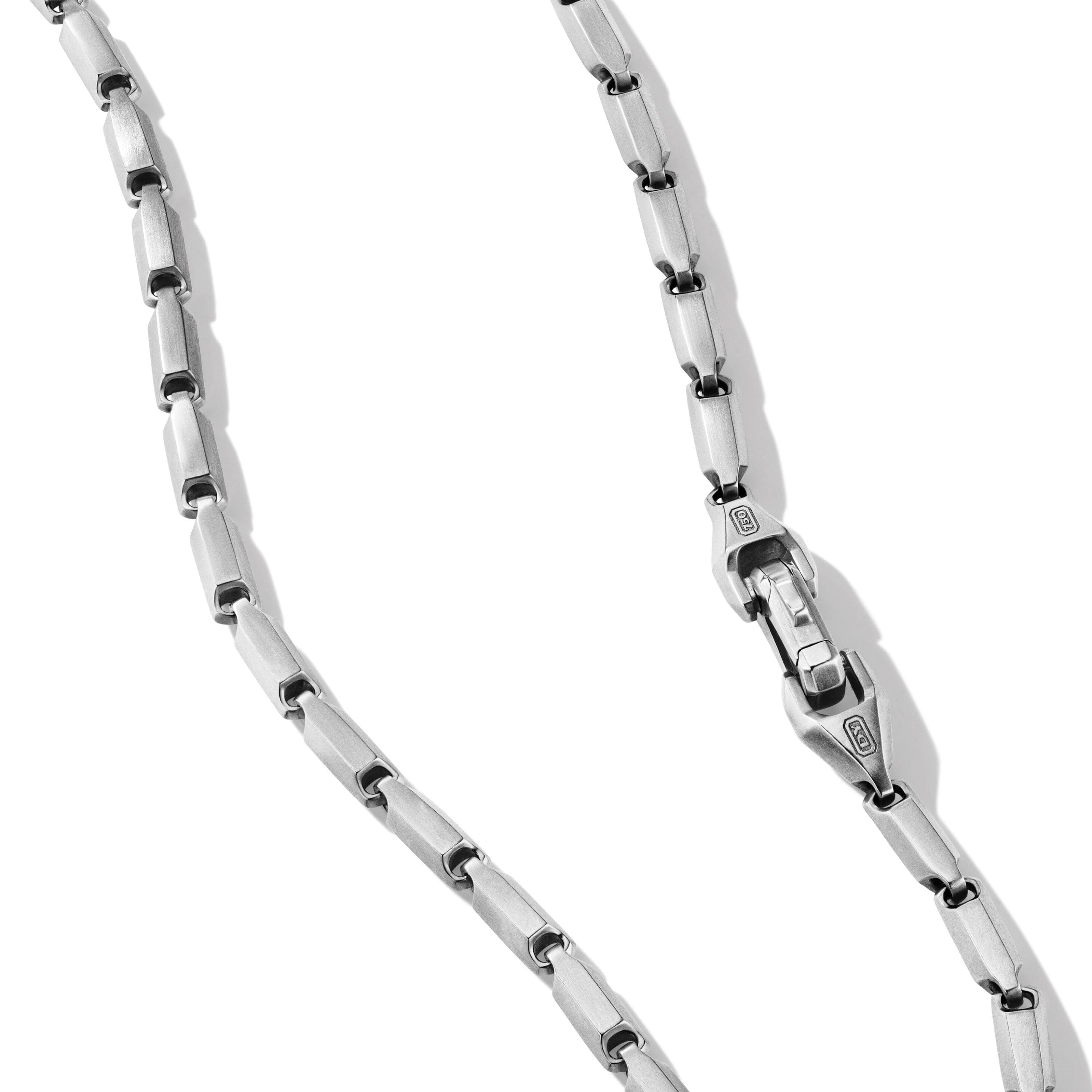 Faceted Link Necklace in Sterling Silver, 3mm