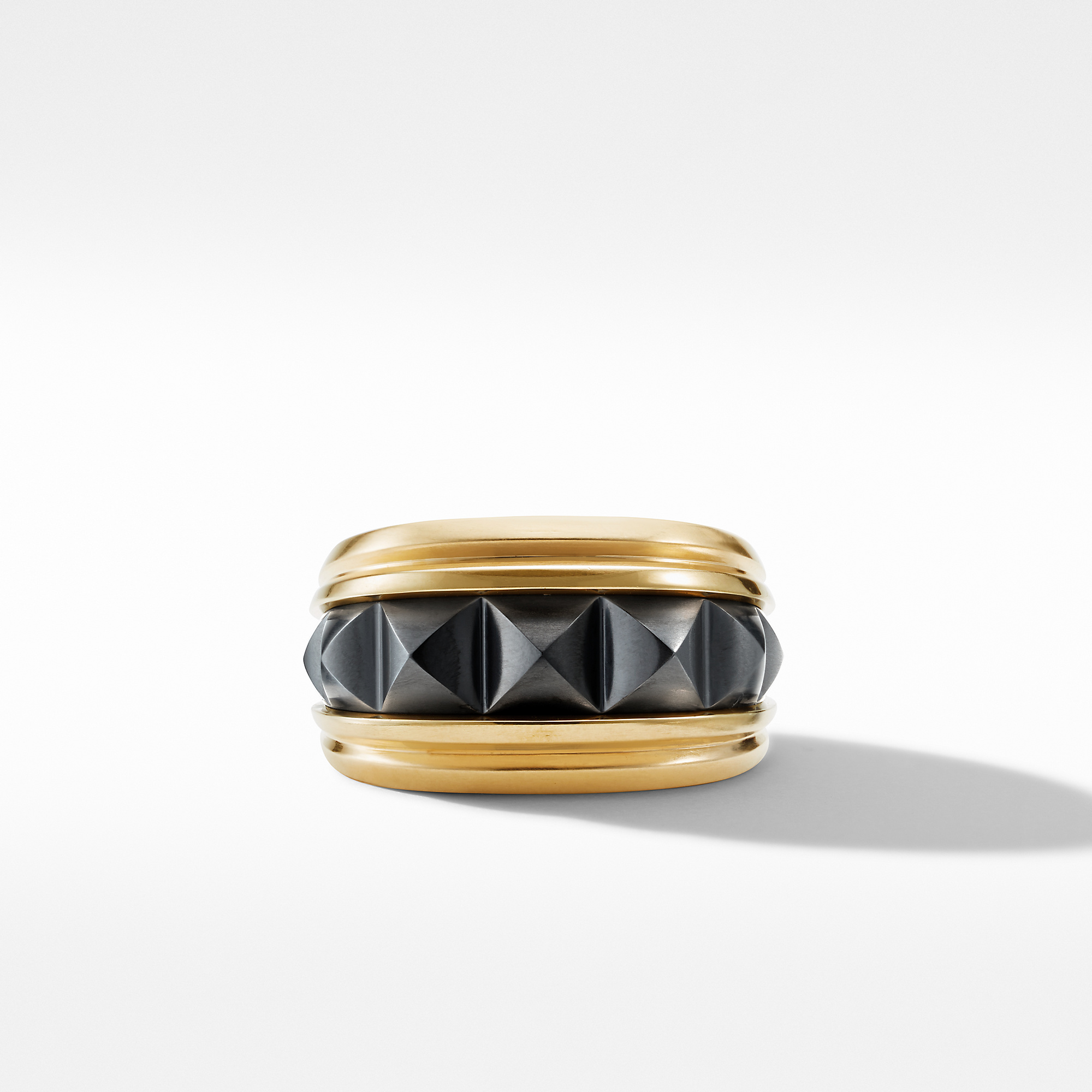 Streamline Band Ring in 18K Yellow Gold with Black Diamonds, 6mm