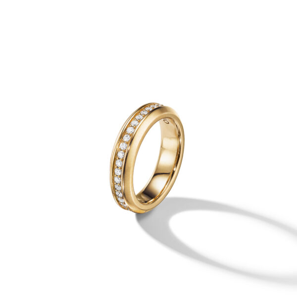 Chevron Band Ring in 18K Yellow Gold, 6.2mm - Image 3