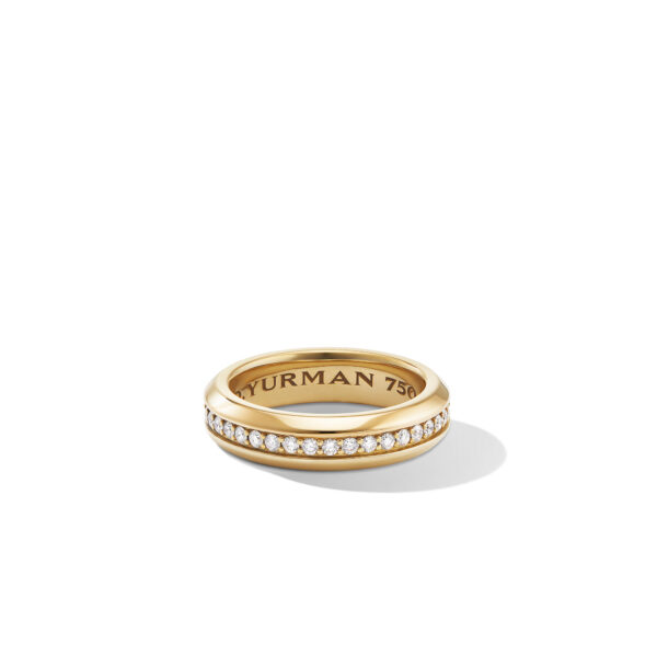 Chevron Band Ring in 18K Yellow Gold, 6.2mm