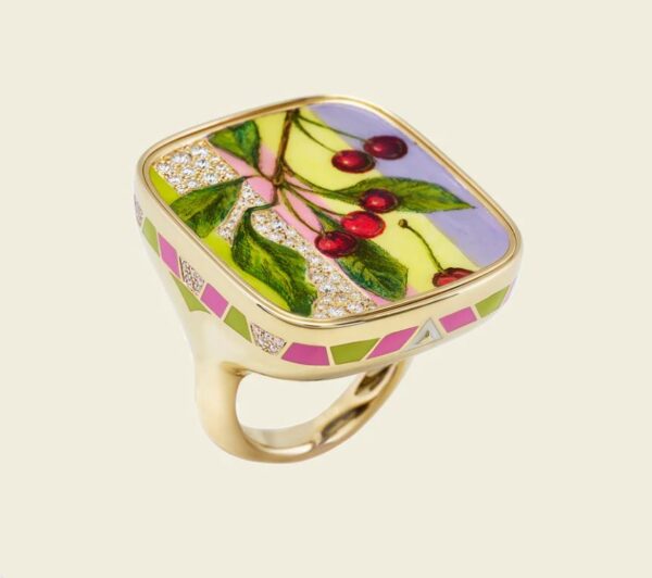 Francesca Villa's 18KYG Change Your Stripes, Cherries of Passion Ring