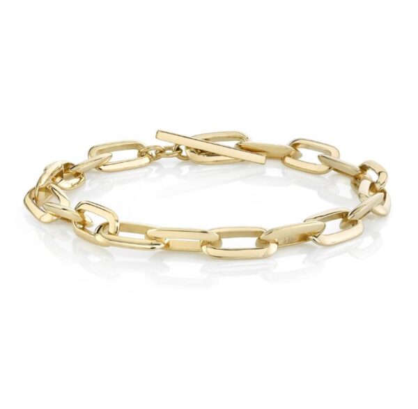 Knife Edge Oval Link Chain Bracelet