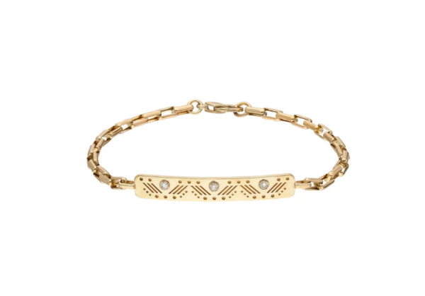 "Caona" Series II Chain Bracelet - Champagne Diamonds on Long-link Chain