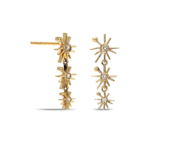¡Buenos Días! Mini Sun Triple Dangler Single Earring