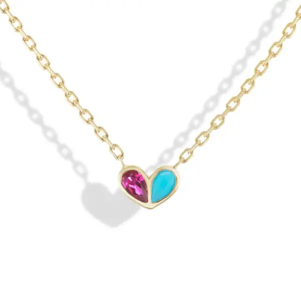 Sweetheart Necklace Ruby & Turquoise By Gemella Jewels At Reinhold
