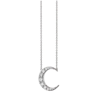 Moonstone Midi Crescent Moon Necklace
