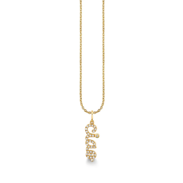 Sydney Evan 14K Yellow Gold "CIAO" Script Charm Necklace