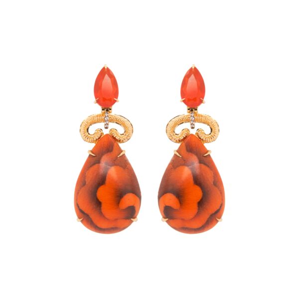 Cloud Marquetry Drop Earrings