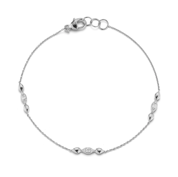 White Gold Sophia Ryan Marquise Trio Station Bracelet