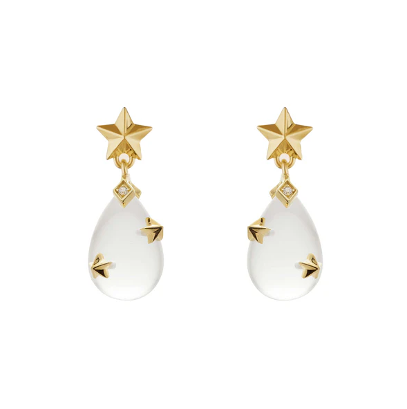 Mini Starry Night Clear Drop Earrings