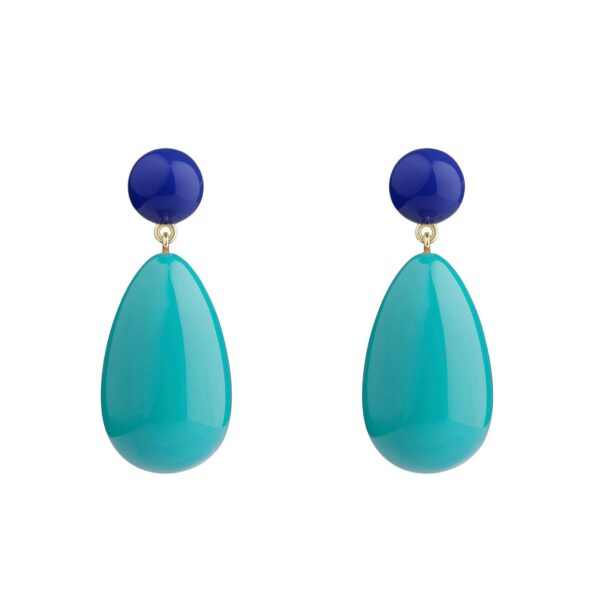 Large Blue and Turquoise Blend Drop Earrings