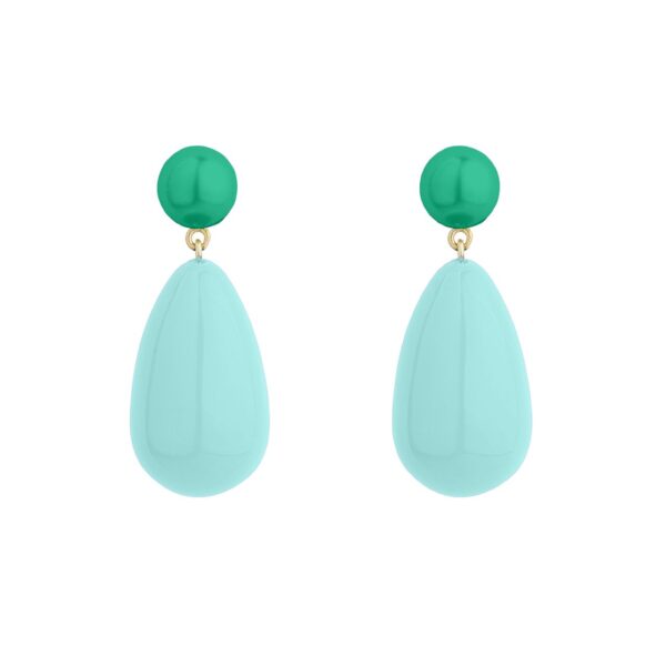 Large Green and Turquoise Blend Drop Earrings