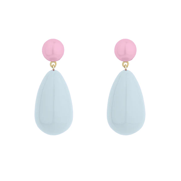 Large Blend Pink & Blue Drop Earrings