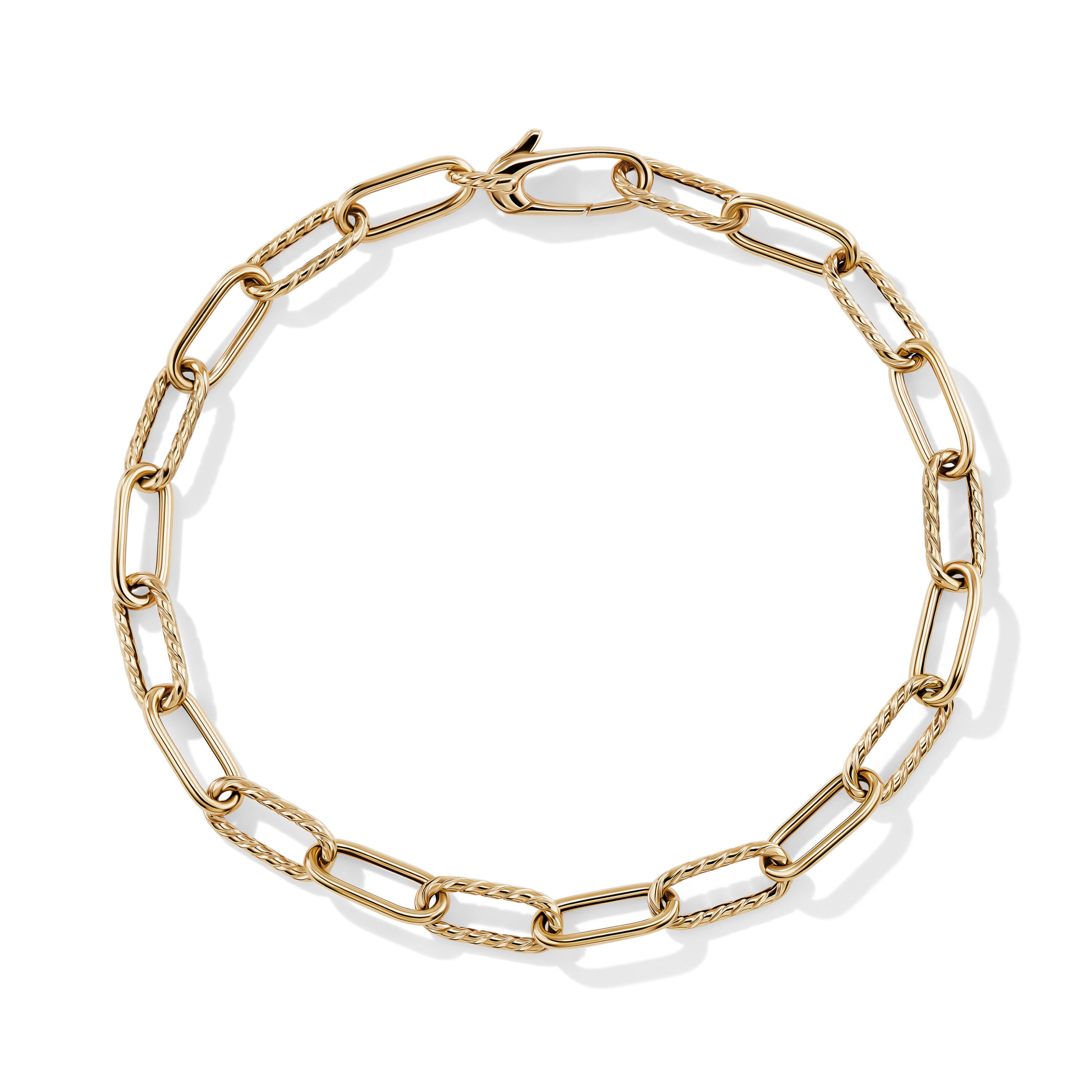 David Yurman Petite Pavé Initial Chain Bracelet in 18K Yellow Gold with Diamond Z