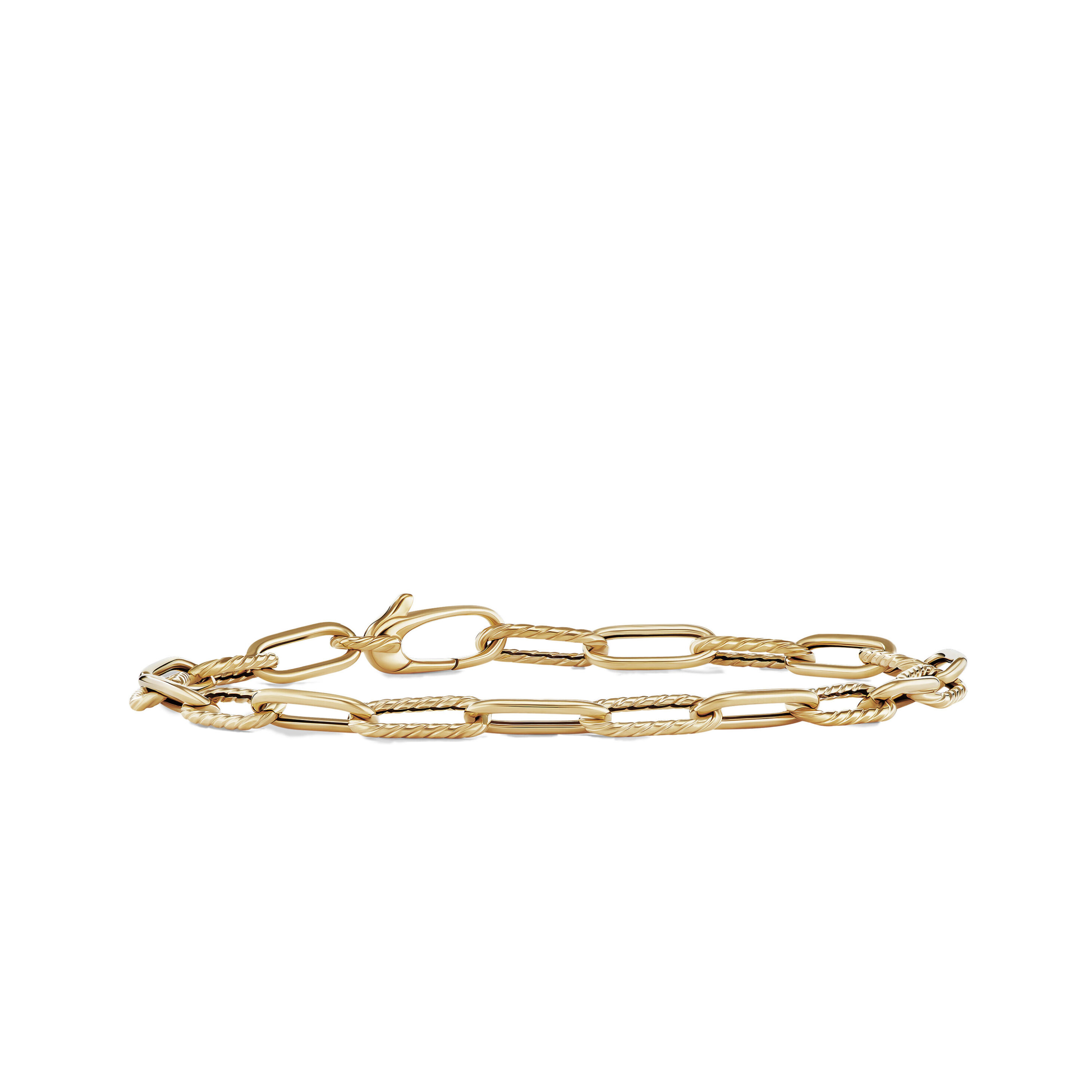 David Yurman Petite Pavé Initial Chain Bracelet in 18K Yellow Gold with Diamond Z