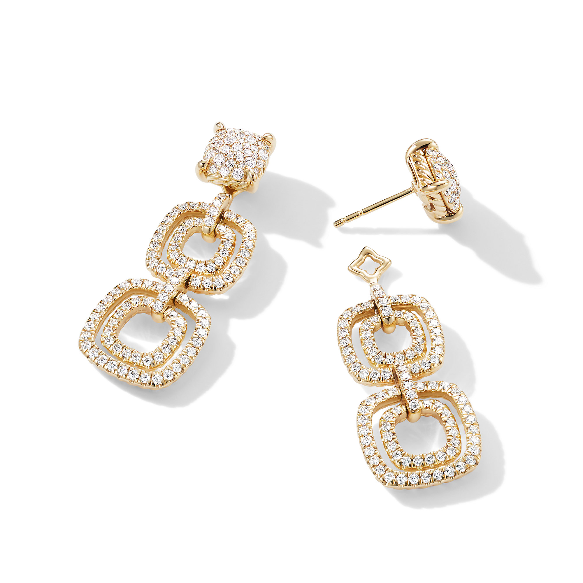 David Yurman Marbella Drop Earrings in 18K Yellow Gold with Prasiolite