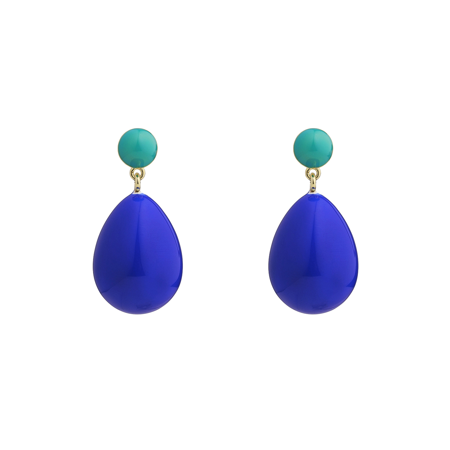 Mini Turquoise and Blue Blend Drop Earrings
