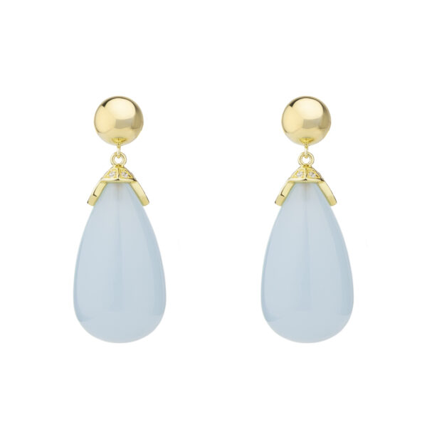 Large Clear Light Blue Drop Earrings