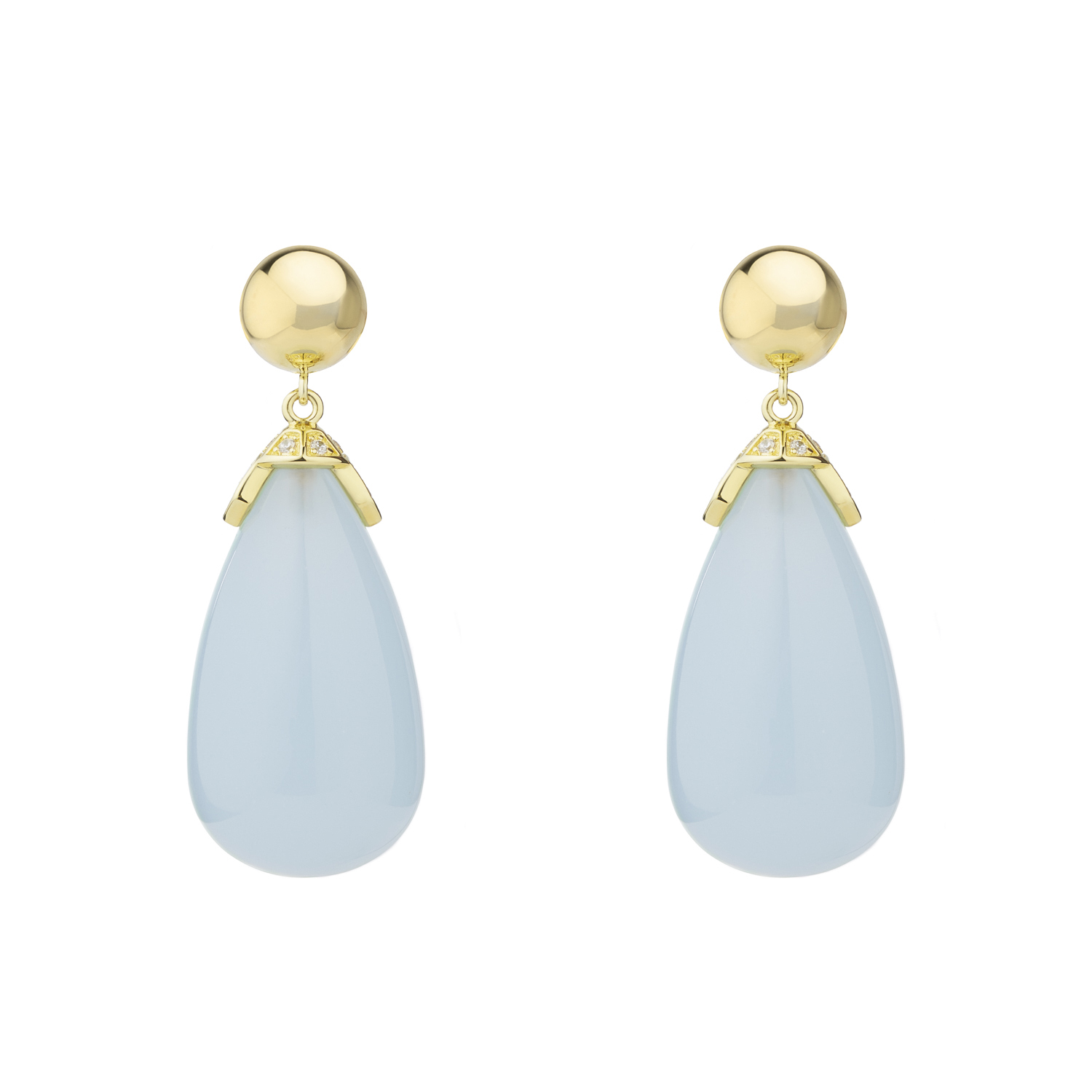 Large Clear Light Blue Drop Earrings