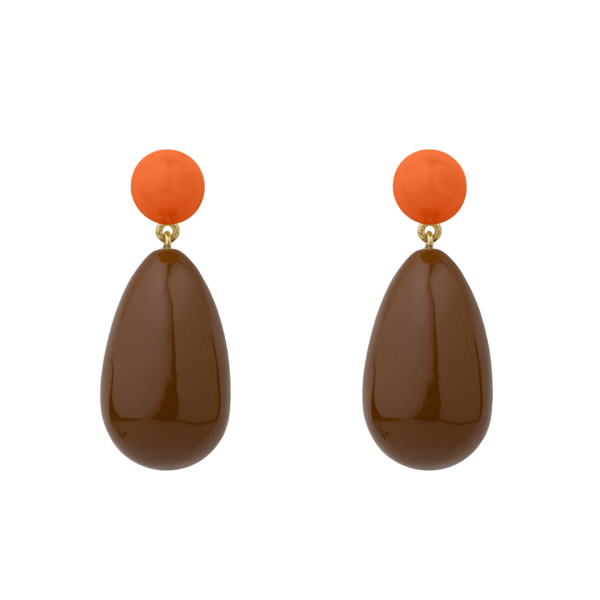 Large Orange and Brown Blend Drop Earrings