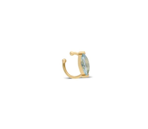 “Sera” Floating Marquise Ear Cuff - Aquamarine