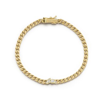 Poesy Curb Chain Diamond Bracelet