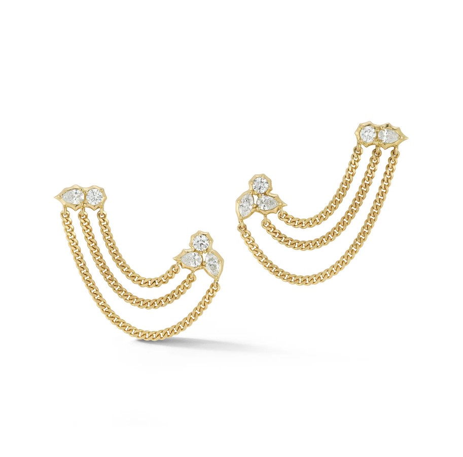18KYG Posey Duo Chain Earrings