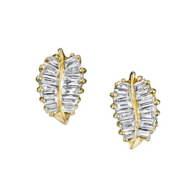 18k Yellow Gold Small Palm Leaf Studs