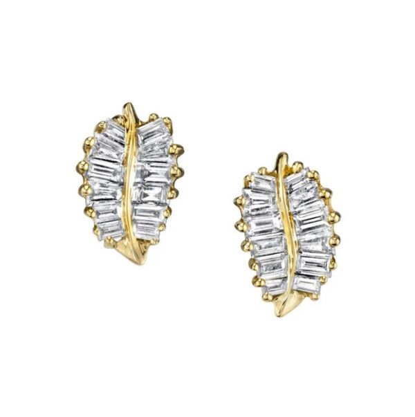 18k Yellow Gold Small Palm Leaf Studs