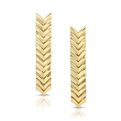 18KYG GOLD ZIPPER DROP EARRINGS