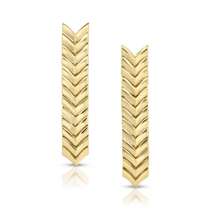 18KYG GOLD ZIPPER DROP EARRINGS