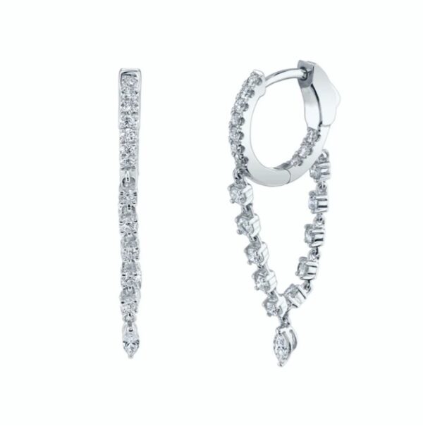 18K WHITE GOLD SIENNA DIAMOND HUGGIES
