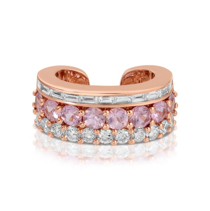 SINGLE 18KRG PINK SAPPHIRE LOLA EAR CUFF