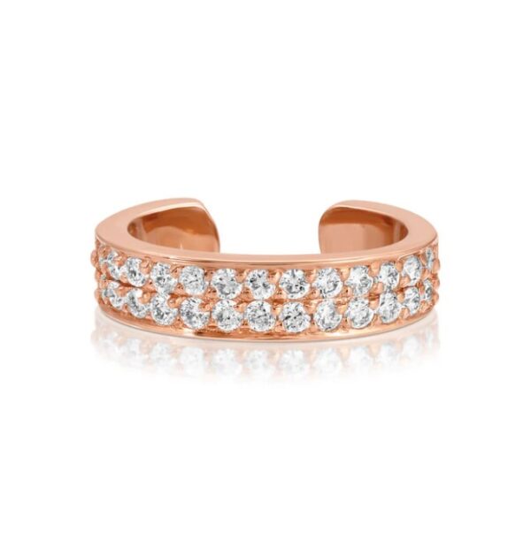 18KRG TWO ROW DIAMOND EAR CUFF