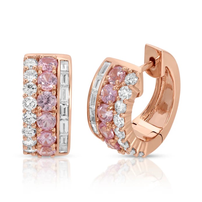 18KRG PINK SAPPHIRE LOLA HUGGIES