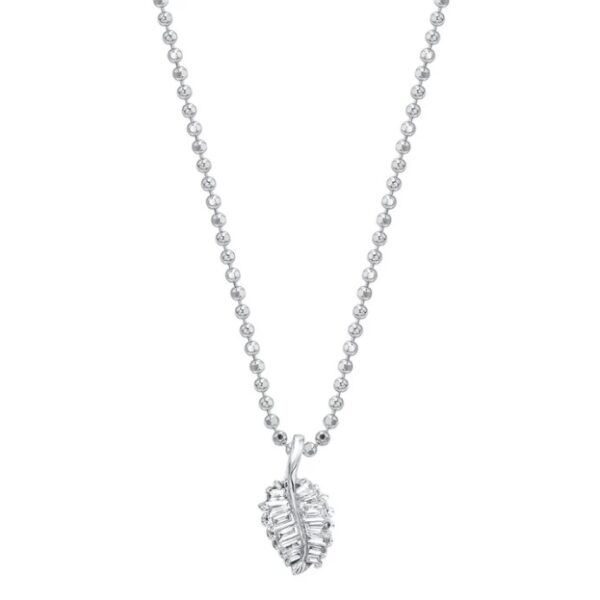 18k White Gold Small Palm Leaf Necklace