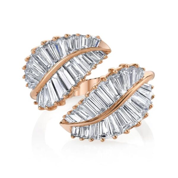 18KRG CLASSIC PALM LEAF DIAMOND RING SIZE 6
