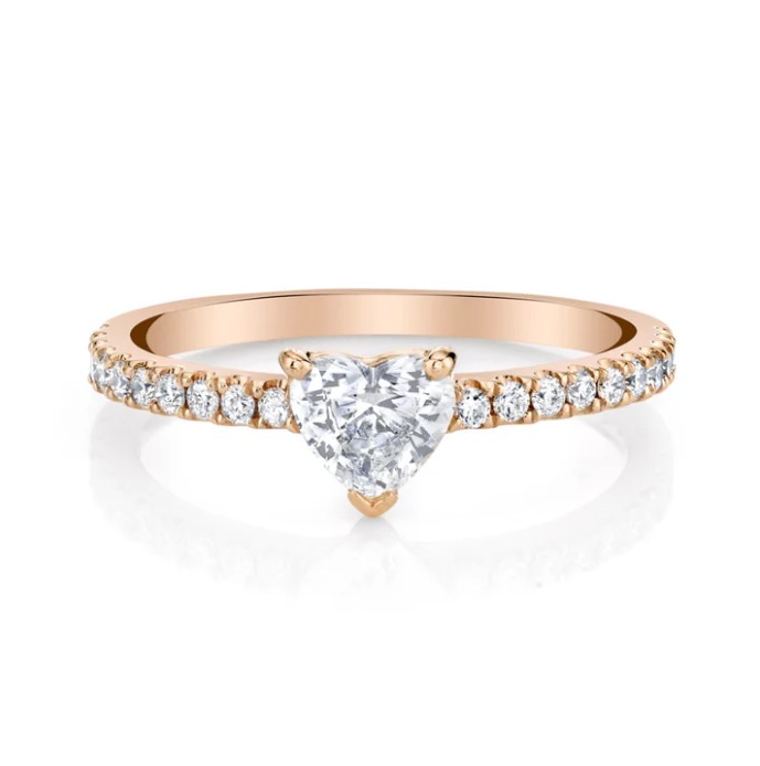 18KRG ME/YOU HEART DIAMOND PAVE RING SIZE 6