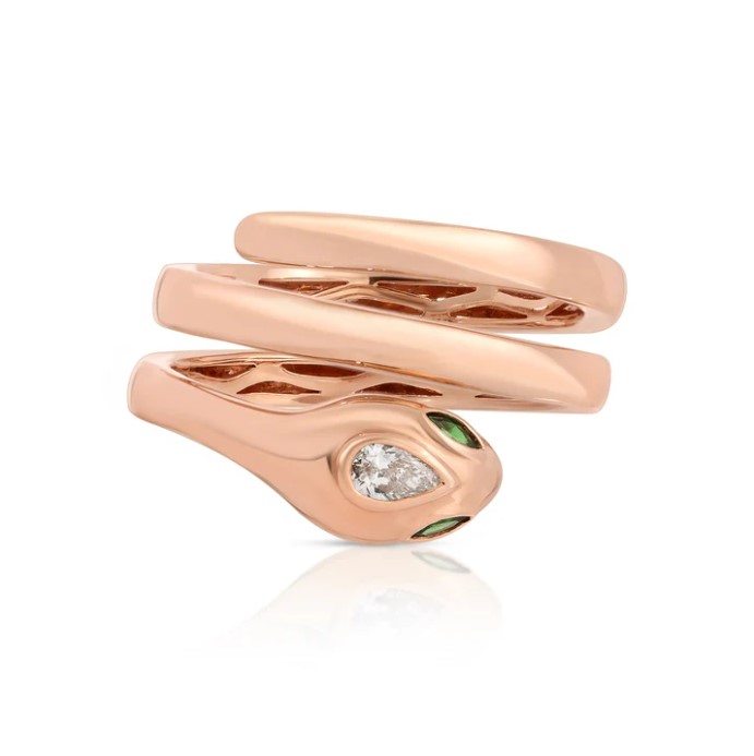 18KRG SNAKE COIL PINKY RING SIZE 3