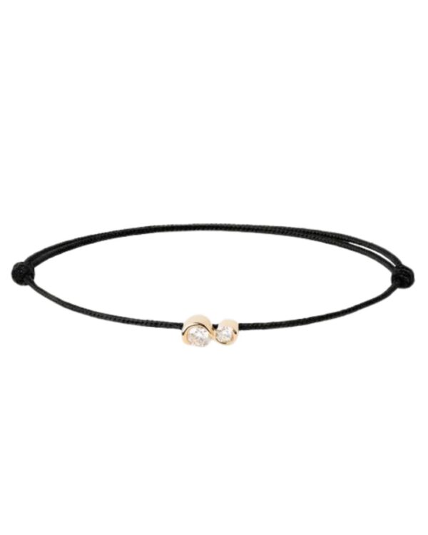 Dafne Diamond black cord bracelet