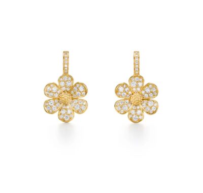 18K Snow Flower Earrings