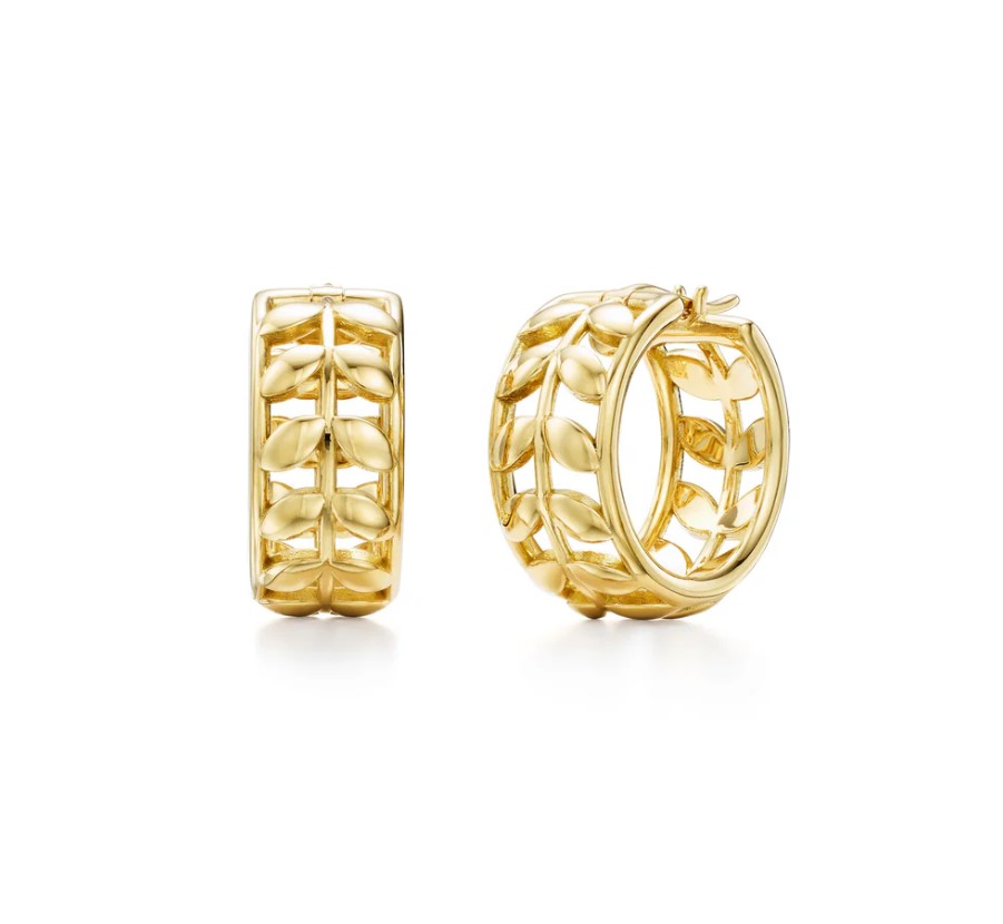 18K Vine Hoop Earrings