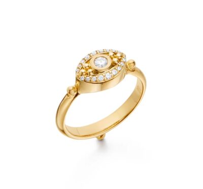 18K Evil Eye Ring size 7