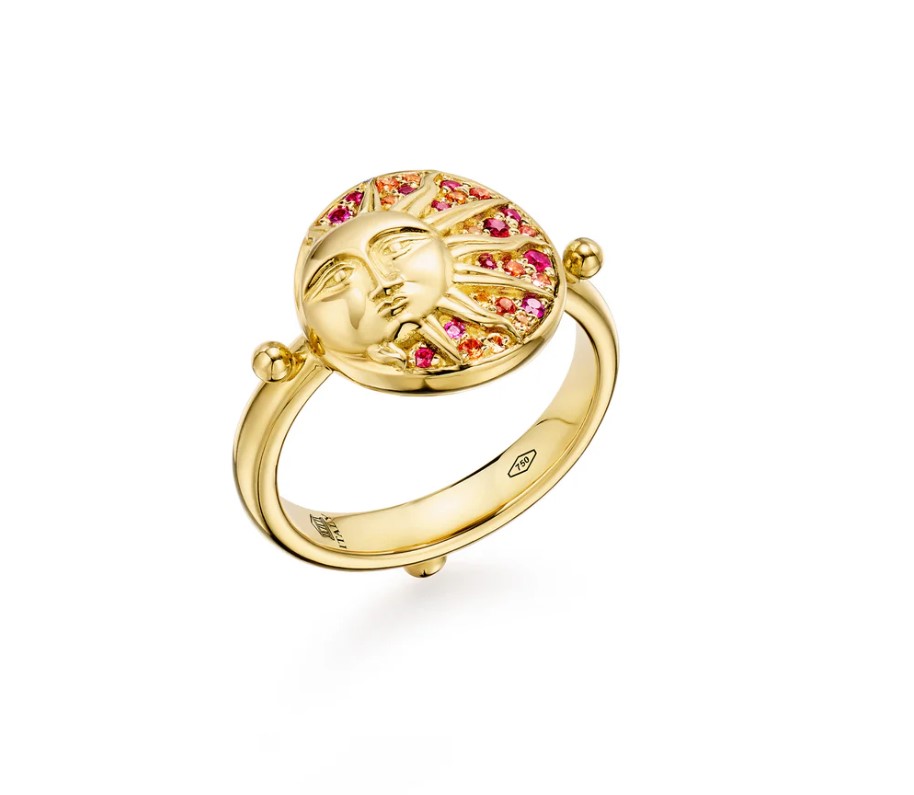 18K Solar Eclipse Ring size 6.5